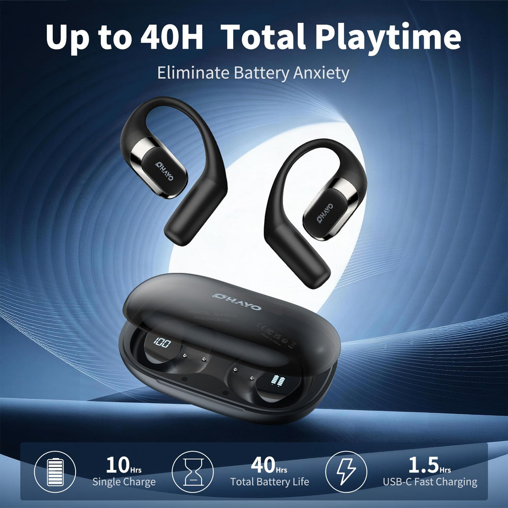 OHAYO T10 gancho ergonómico asegurando auricular durante ejercicio