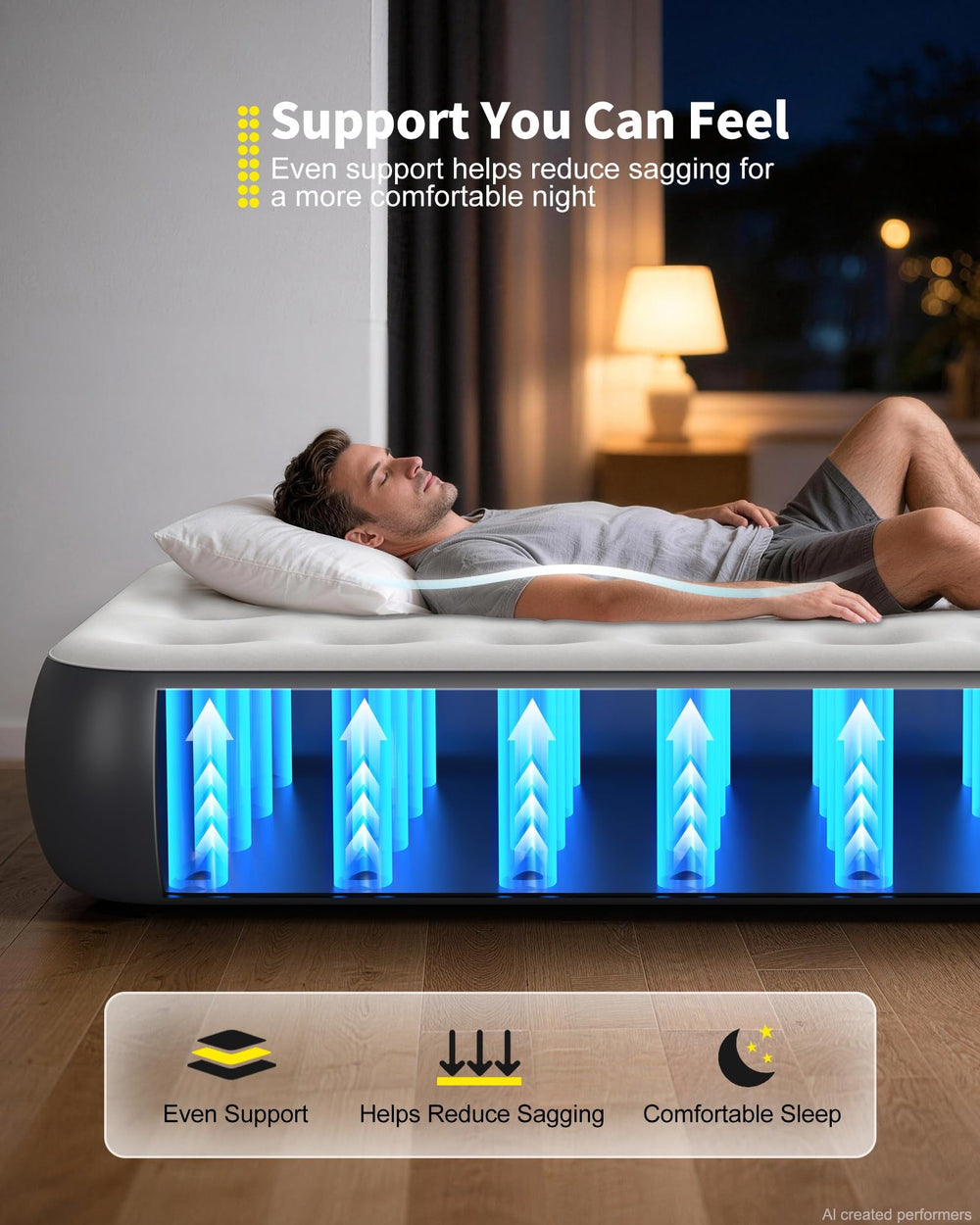 OhGeni detalle de superficie flocked suave, mayor comodidad para dormir