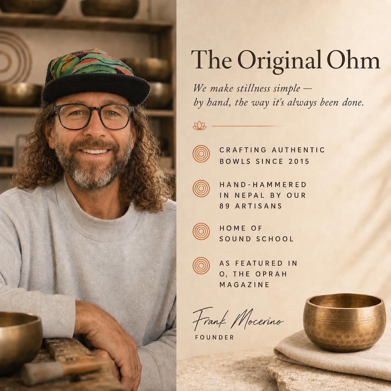 Ohm Store cojín tibetano bordado que permite vibración clara y prolongada