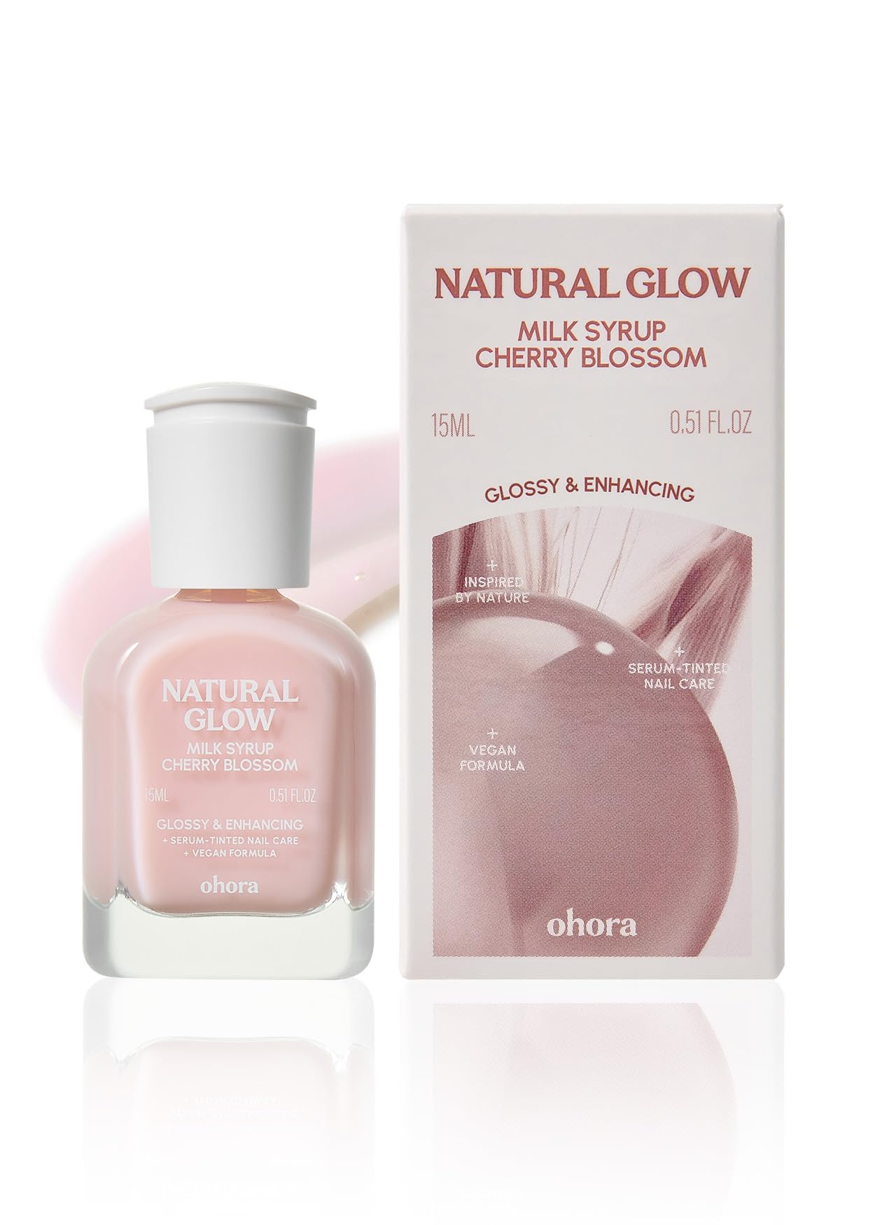 ohora envase frontal Cherry Blossom mostrando color y tamaño 15 mL, ideal para fortalecer uñas