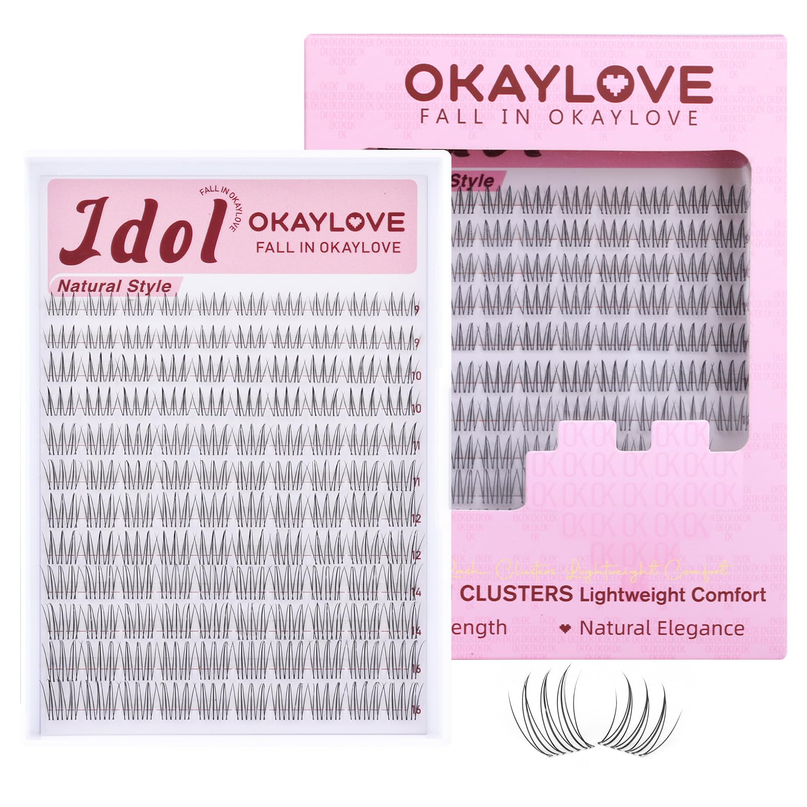 OKAYLOVE primer plano del empaque mostrando 120 racimos y beneficios