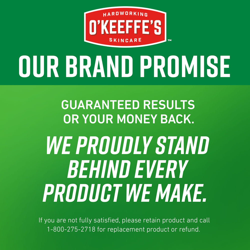 O'Keeffe's etiqueta con ingredientes e indicaciones claras y legibles