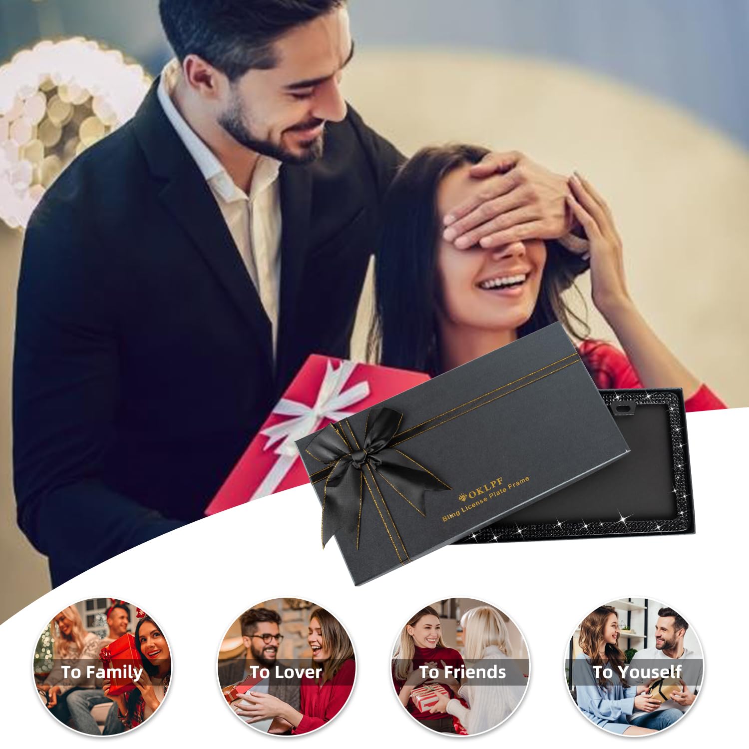 OKLPF caja de regalo con purpurina perfecta para obsequio y presentación premium