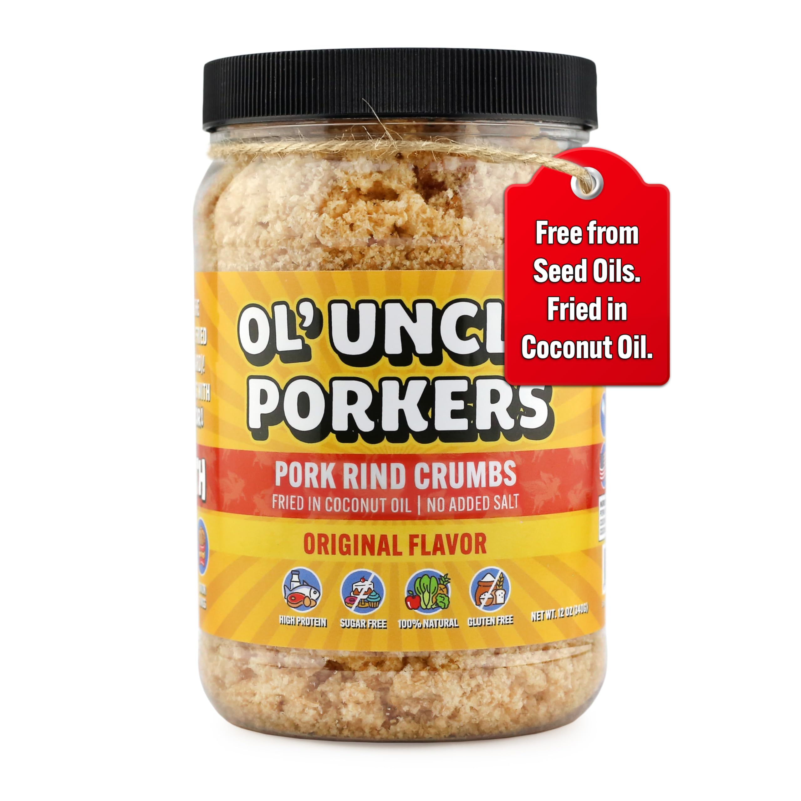 Ol' Uncle Porkers migas en plato terminado aportando textura y proteína