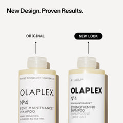 Olaplex N°.4 etiqueta con ingredientes clave para reparación capilar