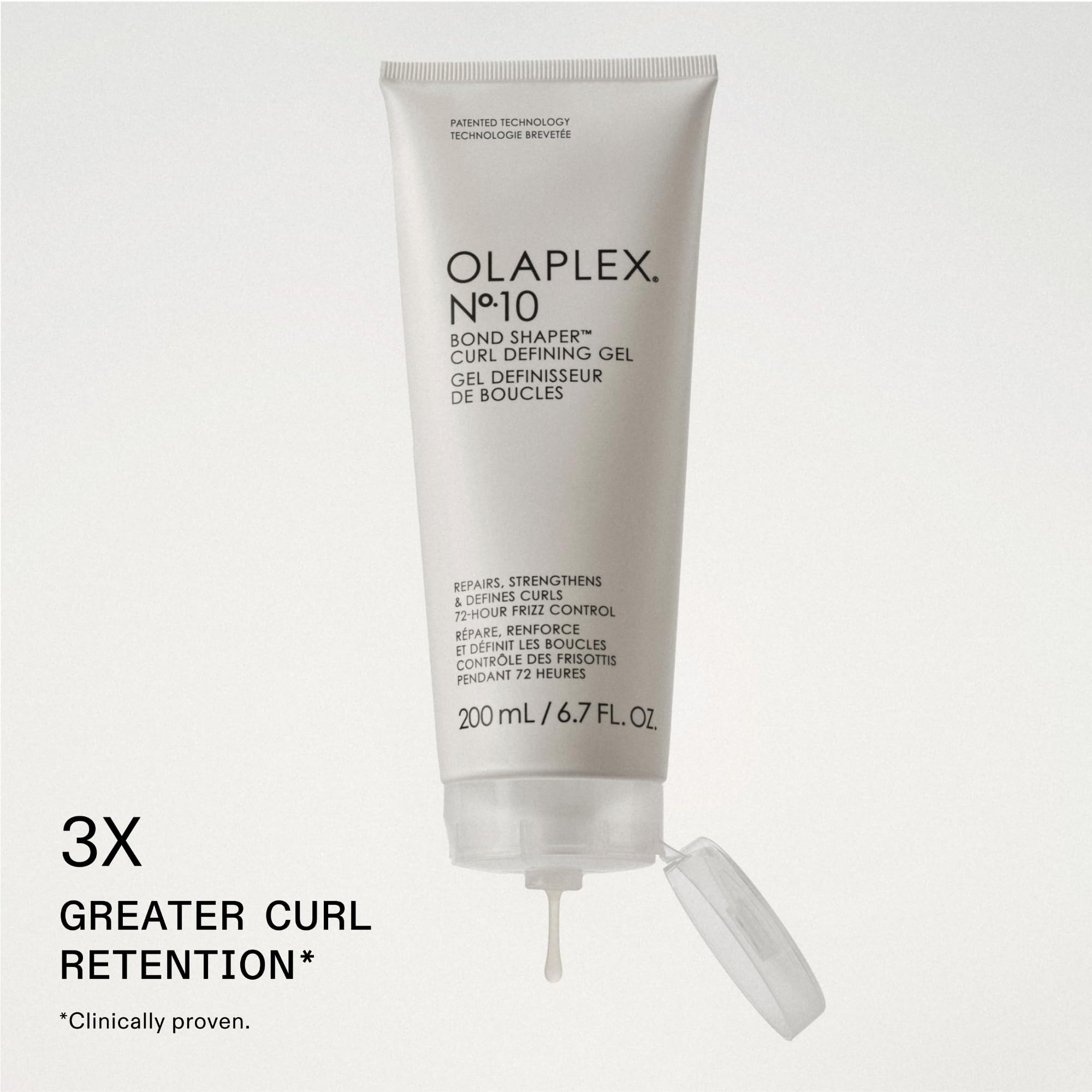 Olaplex N°.10 textura del gel mostrando consistencia y deslizamiento