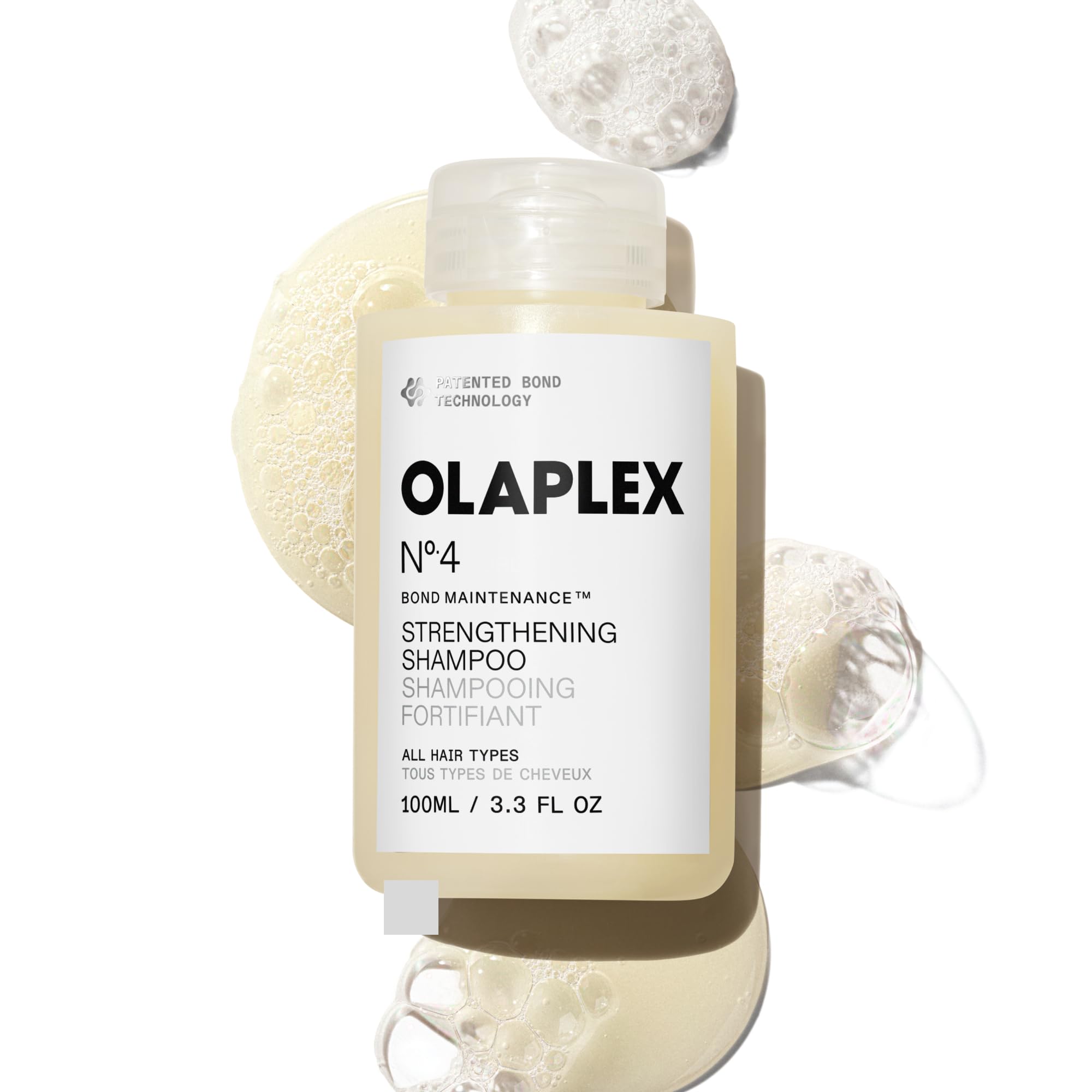 Olaplex N°.4 frontal del envase mostrando tamaño y diseño, beneficio de reconocimiento rápido