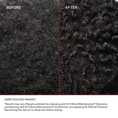 Olaplex N°.9 comparación antes y después mostrando brillo