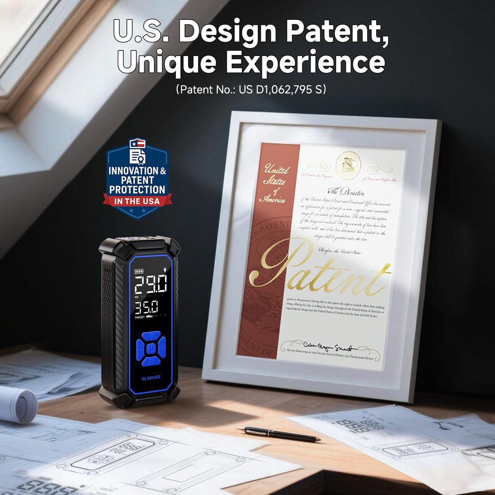 OlarHike etiqueta de producto mostrando patente y premio Family Choice Award