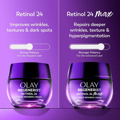 Olay bote abierto con producto mostrando consistencia ligera y absorbible