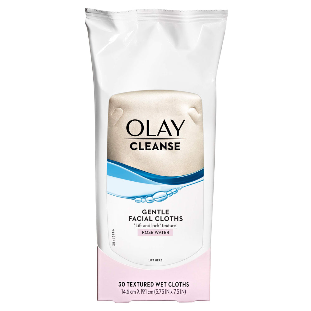 Olay demostración de uso en rostro y cuello, limpieza rápida para rutina diaria