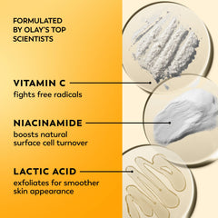 Olay detalle de etiqueta con ingredientes clave y beneficios visibles