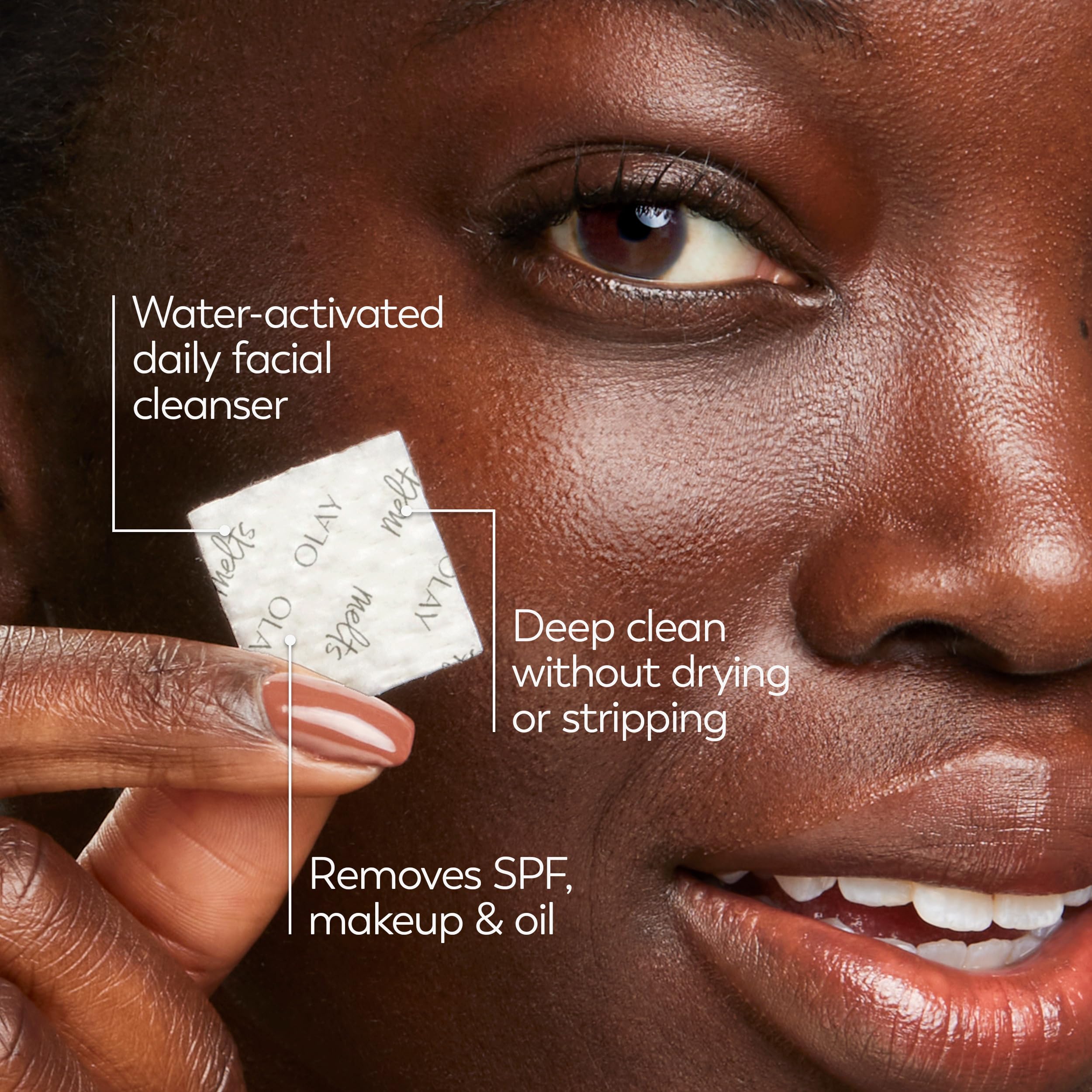 Olay detalle de etiqueta con ingredientes simples, transparencia segura