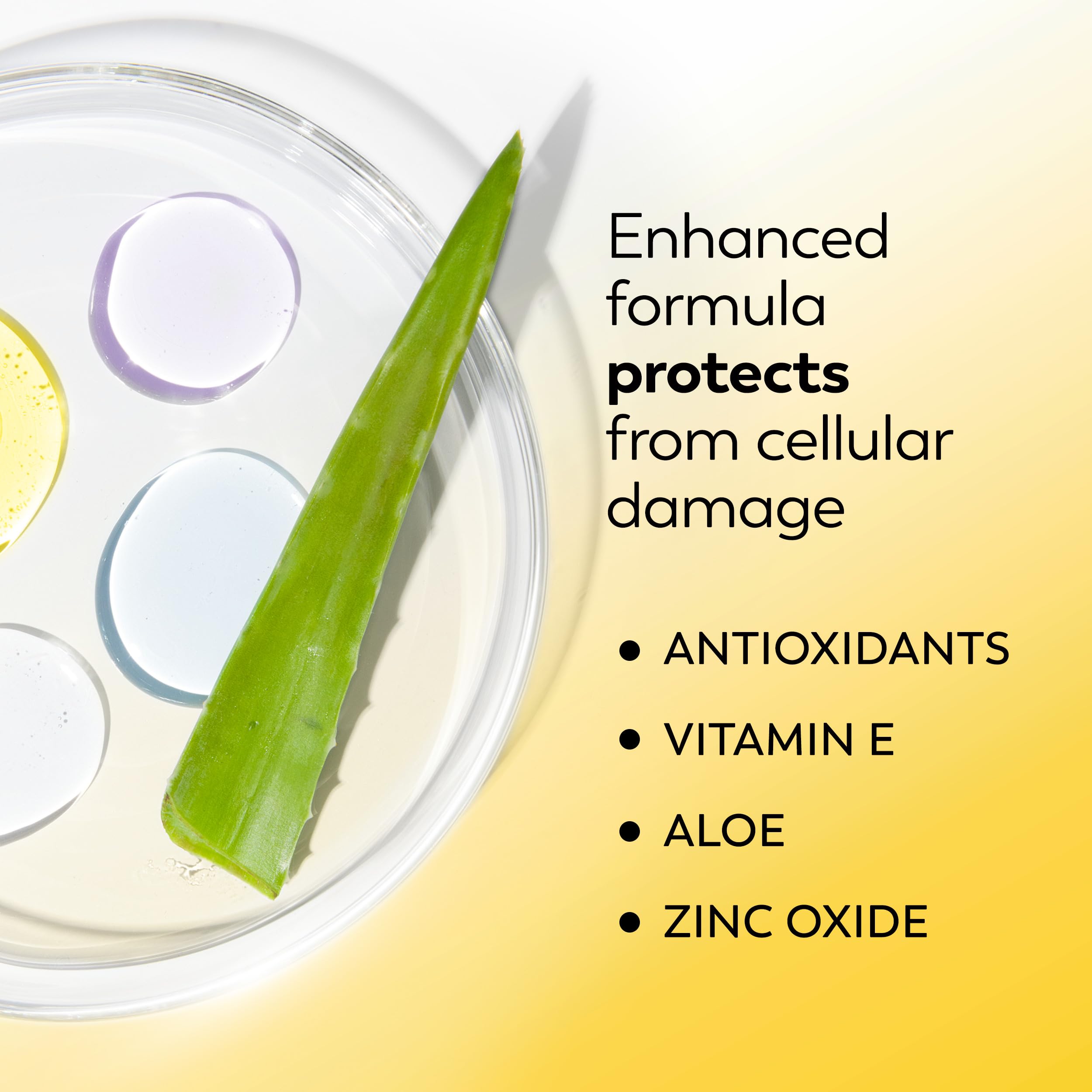 Olay etiqueta con ingredientes clave niacinamida y aloe para cuidado