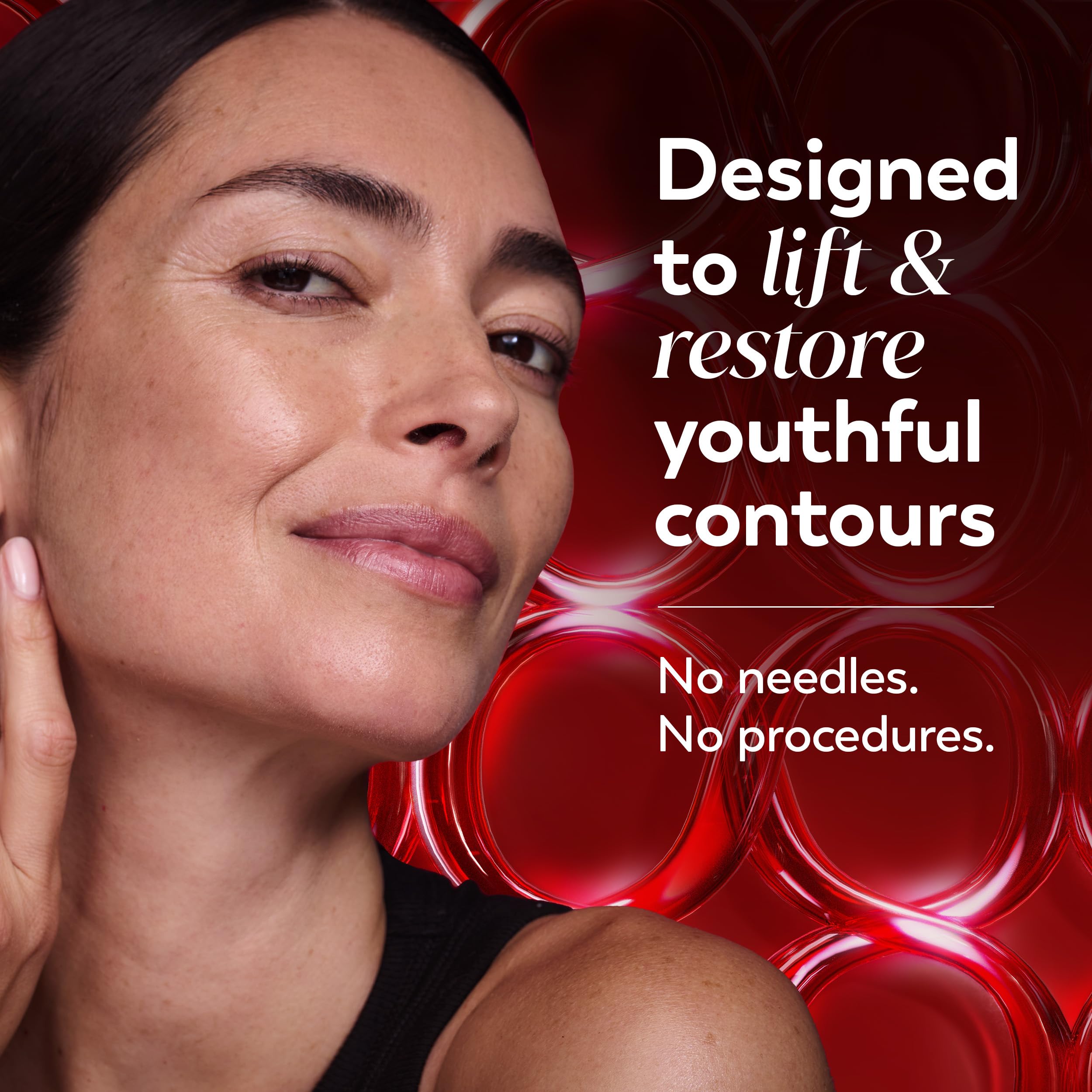 Olay etiqueta con Triple Collagen Peptide y NAD+ visible