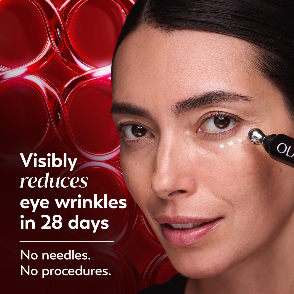 Olay rodillo aplicador en primer plano para masaje y absorción rápida