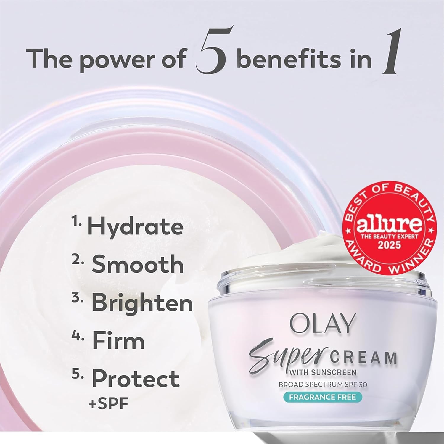 Olay textura de la crema ligera que hidrata sin sensación grasa