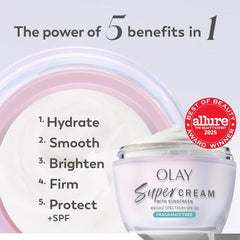 Olay textura de la crema ligera que hidrata sin sensación grasa
