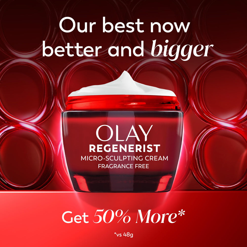 Olay textura crema cercana revela consistencia hidratante y absorción rápida