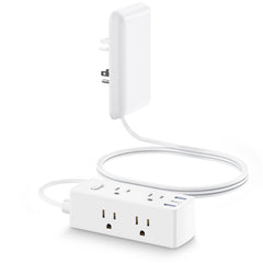 olcorife regleta frontal mostrando 6 enchufes y 3 USB para mayor conectividad