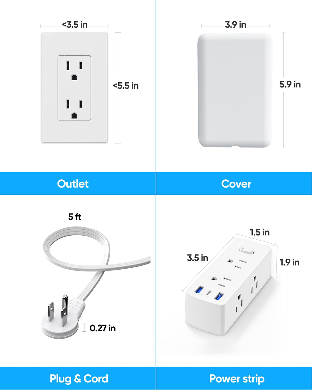 olcorife regleta montada en pared para mantener cables organizados y discretos