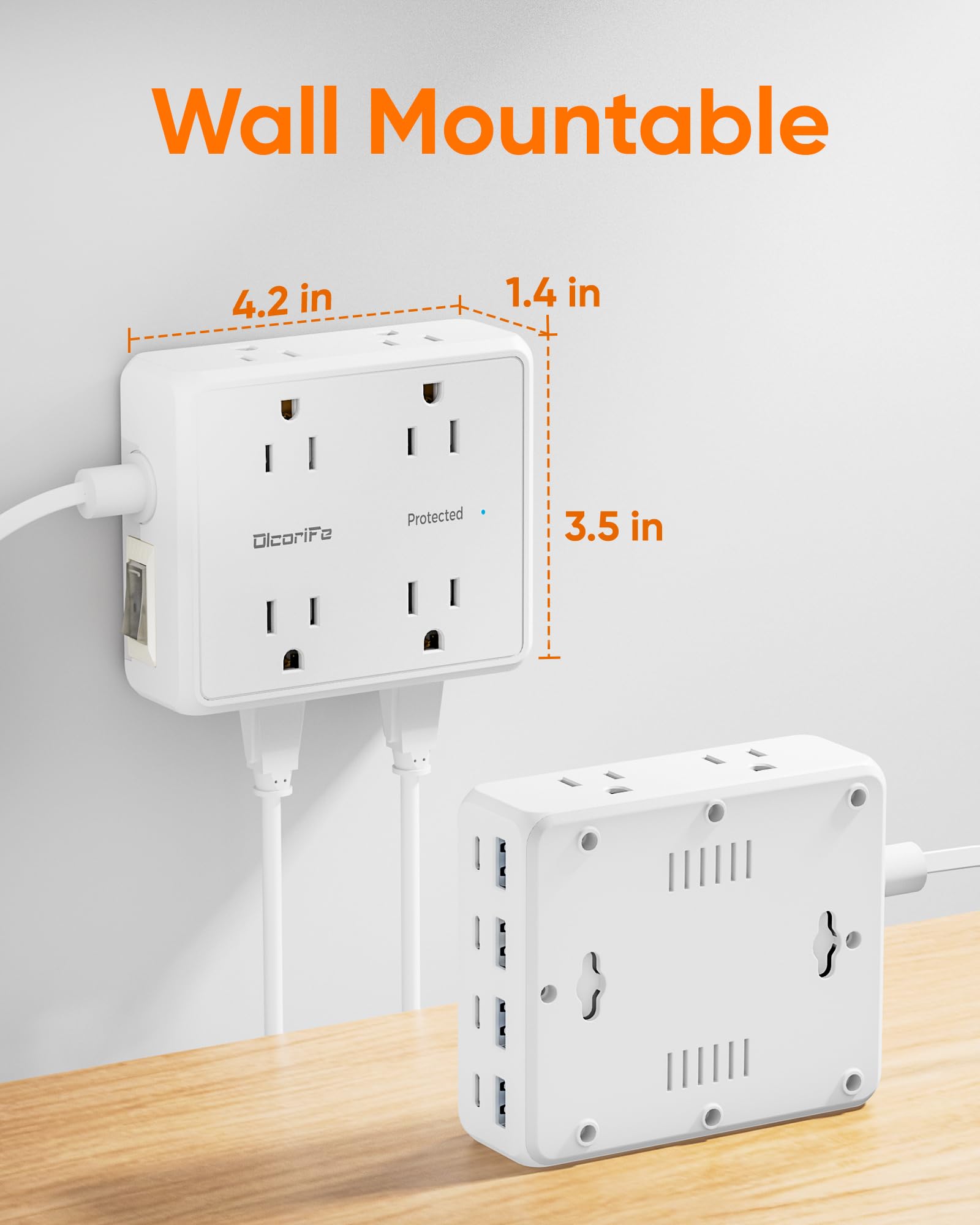 olcorife primer plano de puertos USB-C y USB-A facilitando carga directa de dispositivos