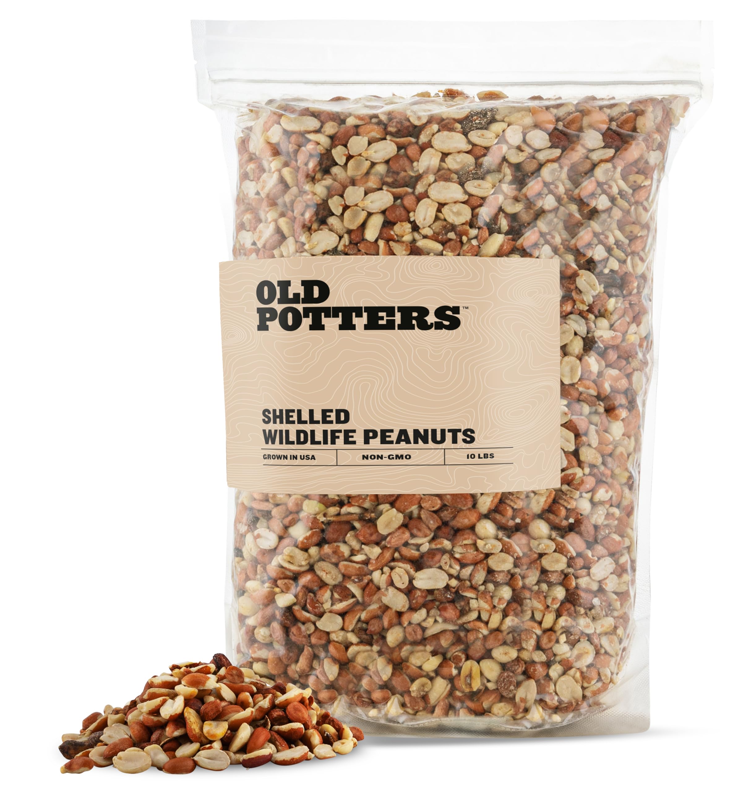 Old Potters front of bag showing brand and 10 lb size, promotes easy feeding