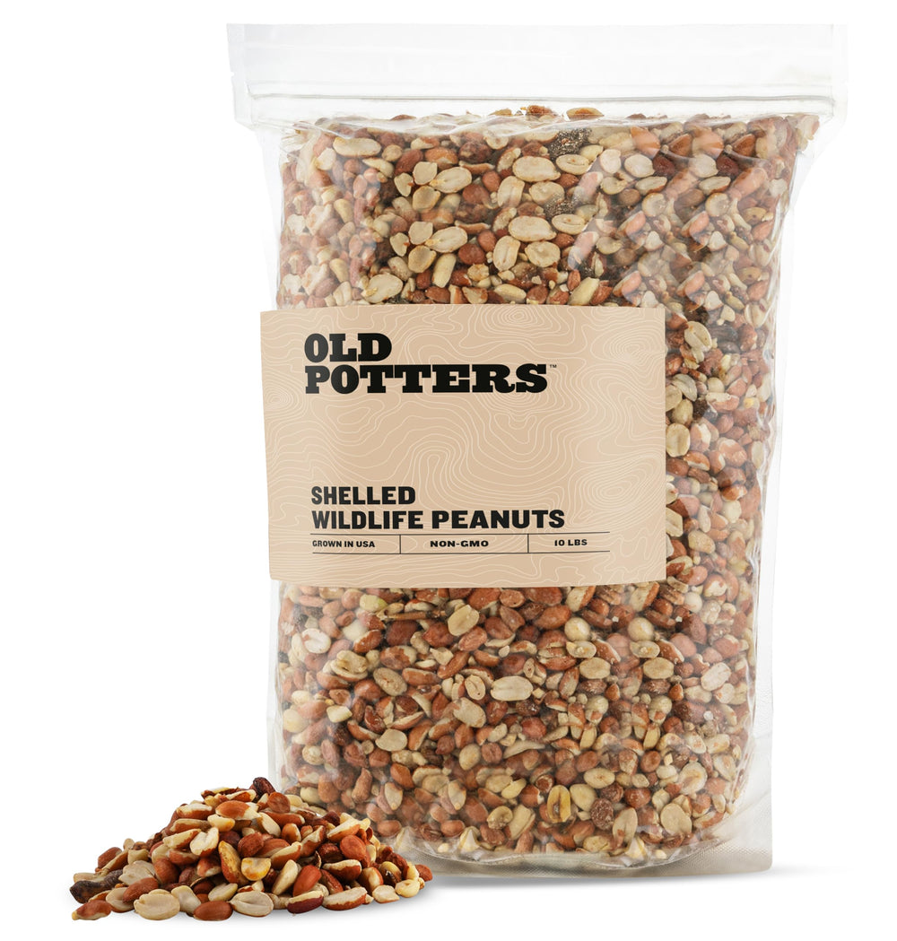 Old Potters front of bag showing brand and 10 lb size, promotes easy feeding