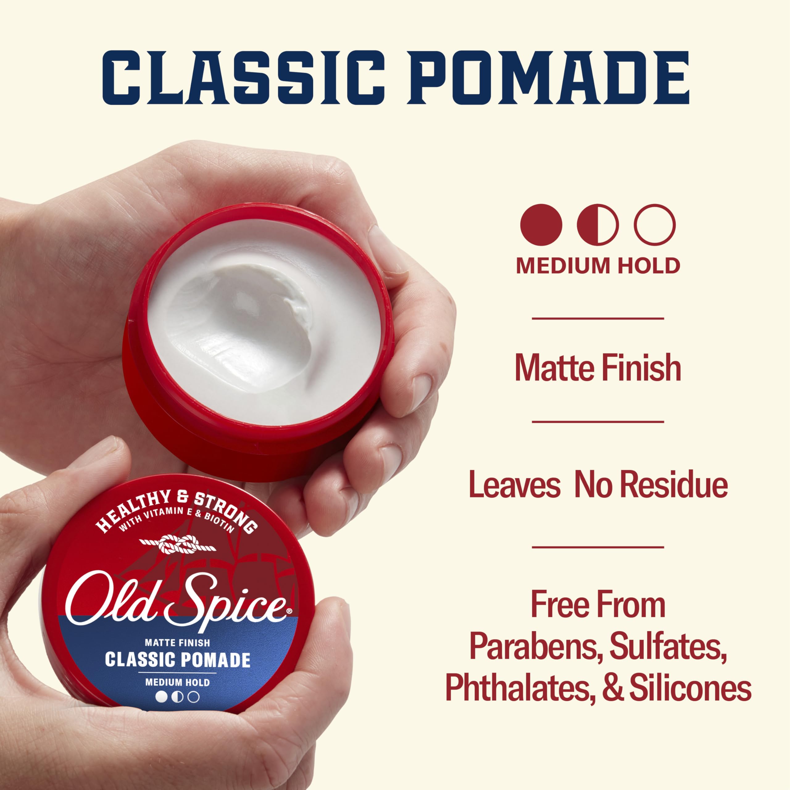 Old Spice 2.22 oz junto a objeto cotidiano para comparar tamaño práctico