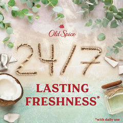 Old Spice etiqueta con ingredientes y beneficios claramente visibles