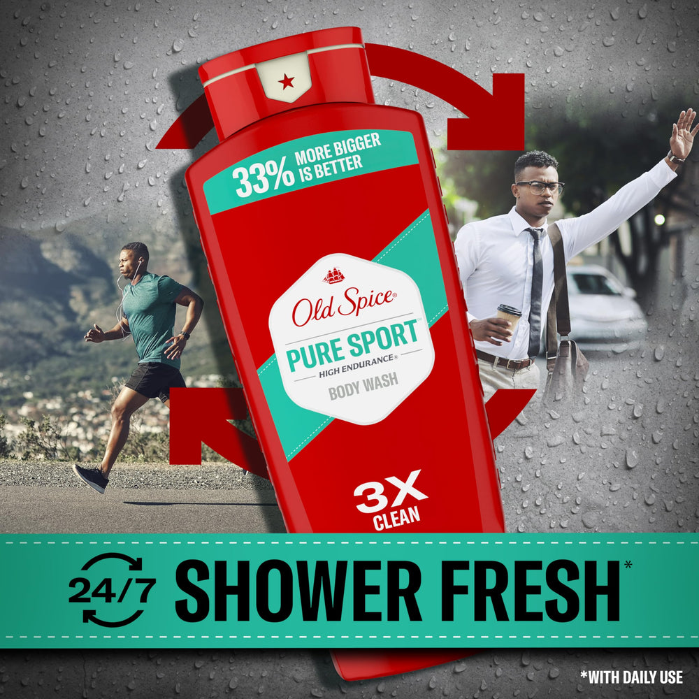 Old Spice botella 24 oz en mano para comparar escala y duración