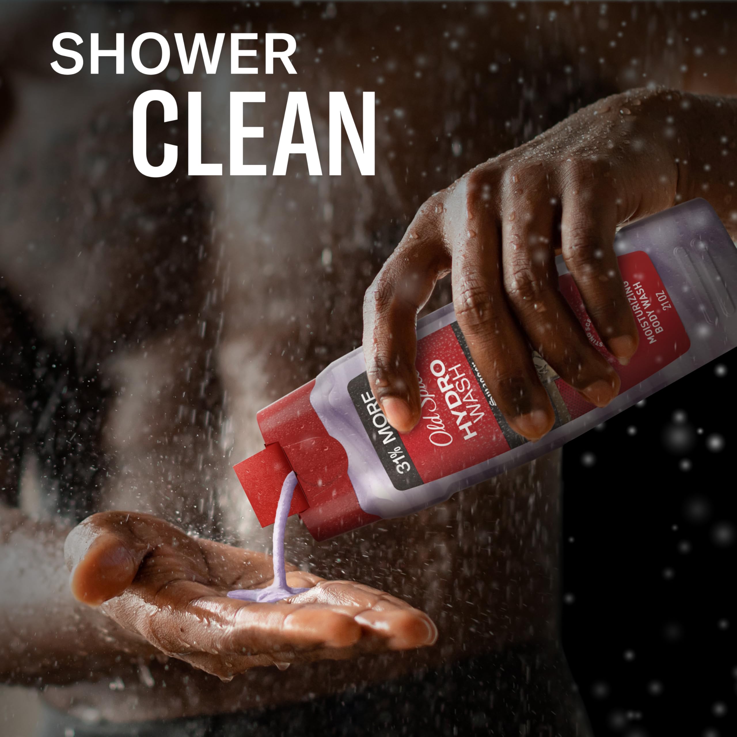 Old Spice ambientación en baño mostrando rutina diaria con aroma duradero