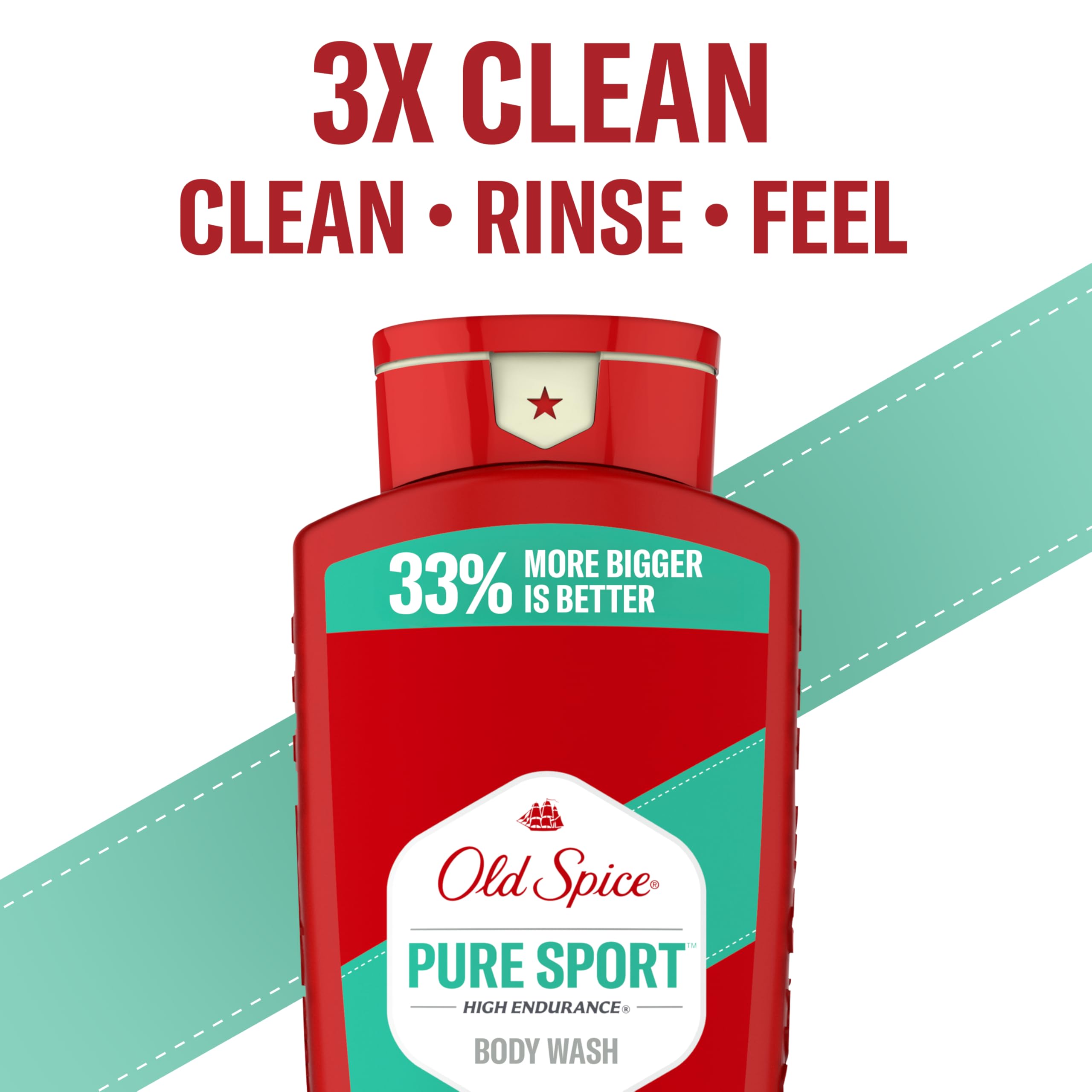 Old Spice etiqueta Pure Sport en primer plano indicando fragancia