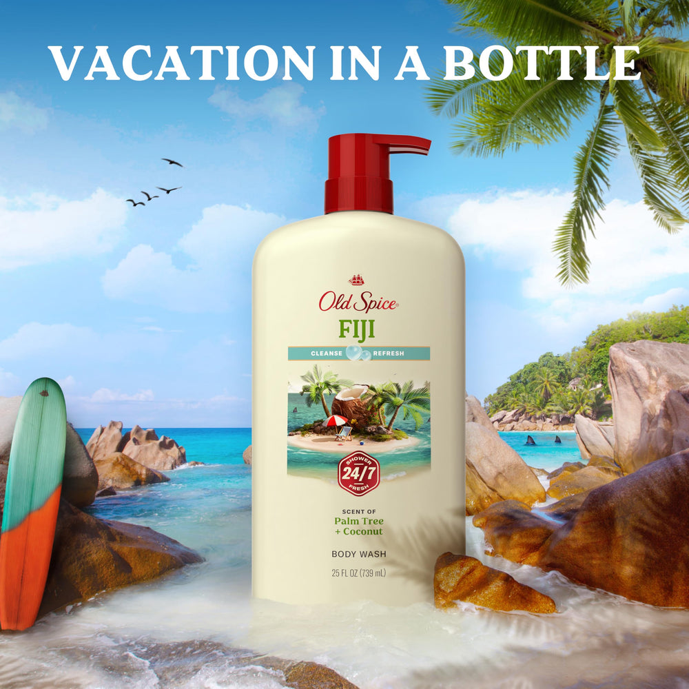 Old Spice Fiji comparación de tamaño para ver escala real del frasco