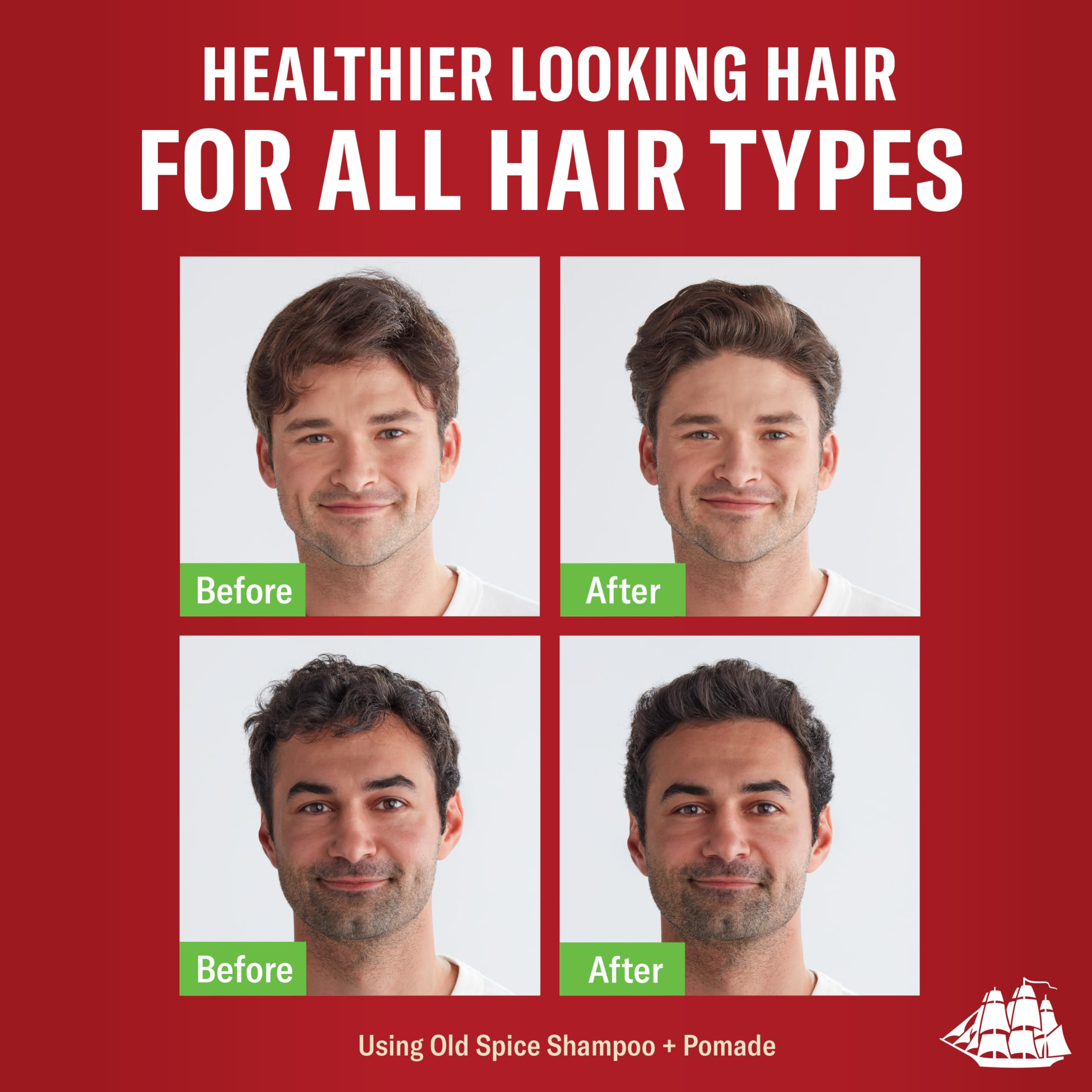 Old Spice producto en uso bajo la ducha, cabello más voluminoso