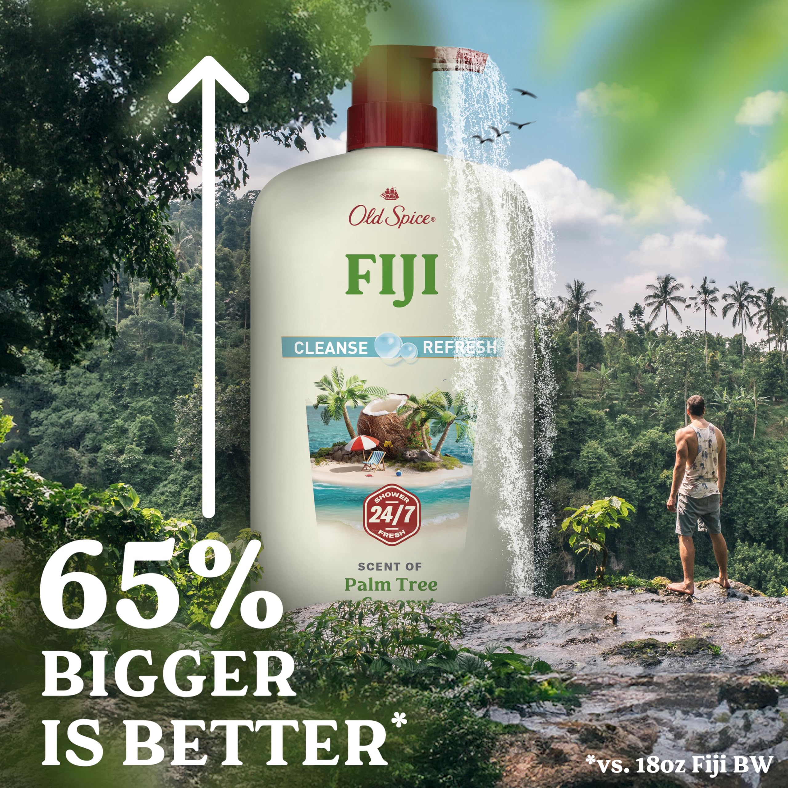 Old Spice Fiji ingredientes clave como vitamina B3 y aromas tropicales