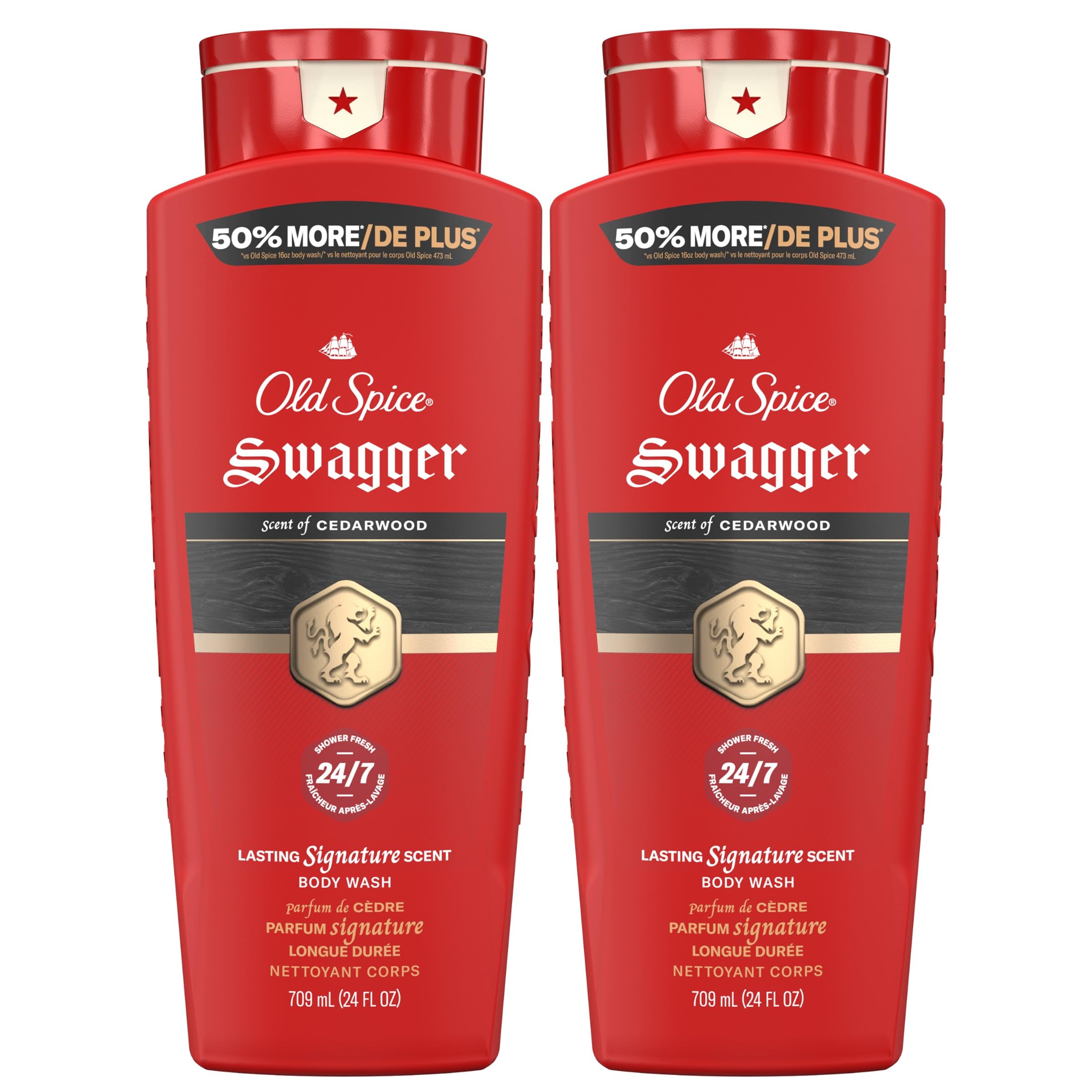 Old Spice frontal del envase Swagger cedro, presentación visible y llamativa