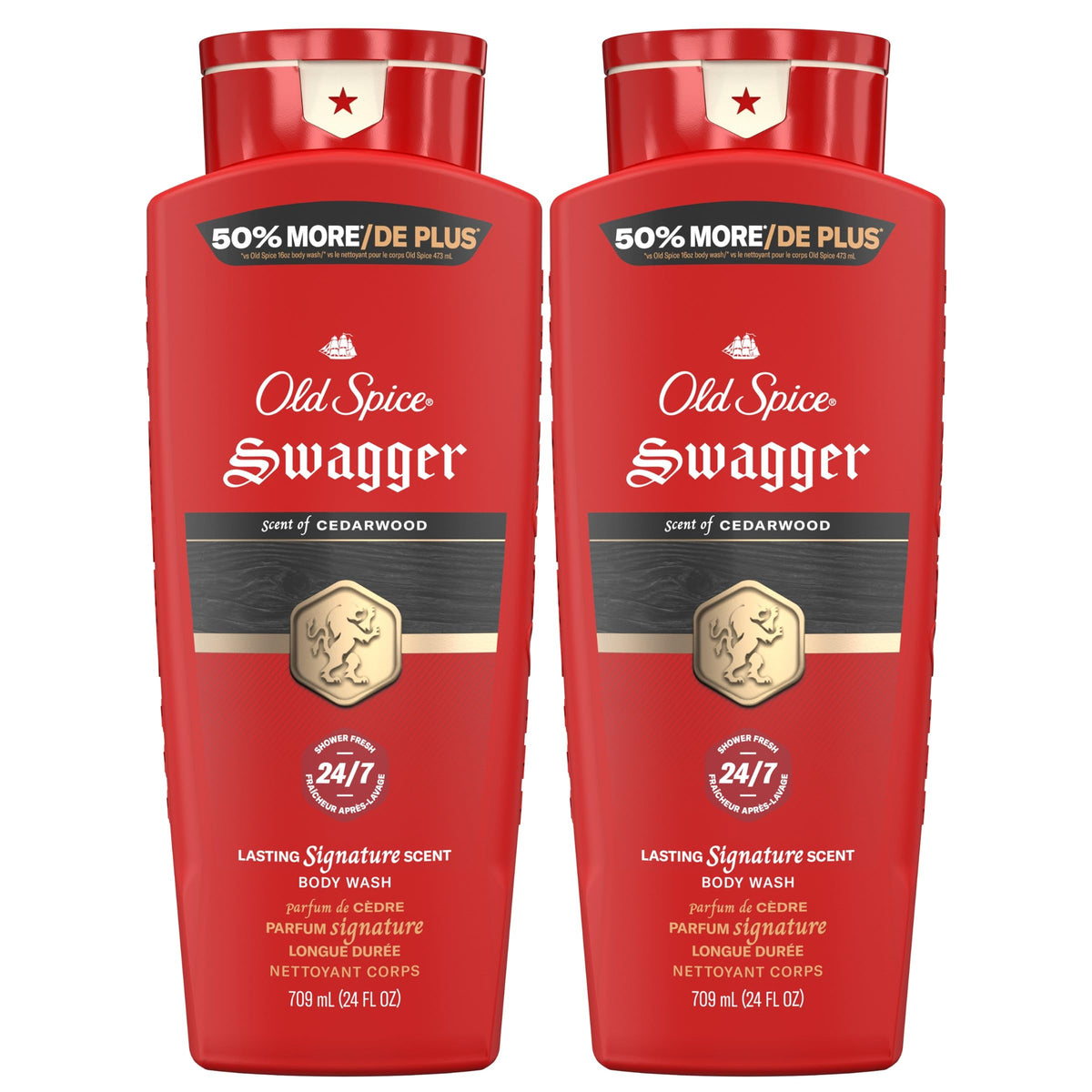 Old Spice frontal del envase Swagger cedro, presentación visible y llamativa