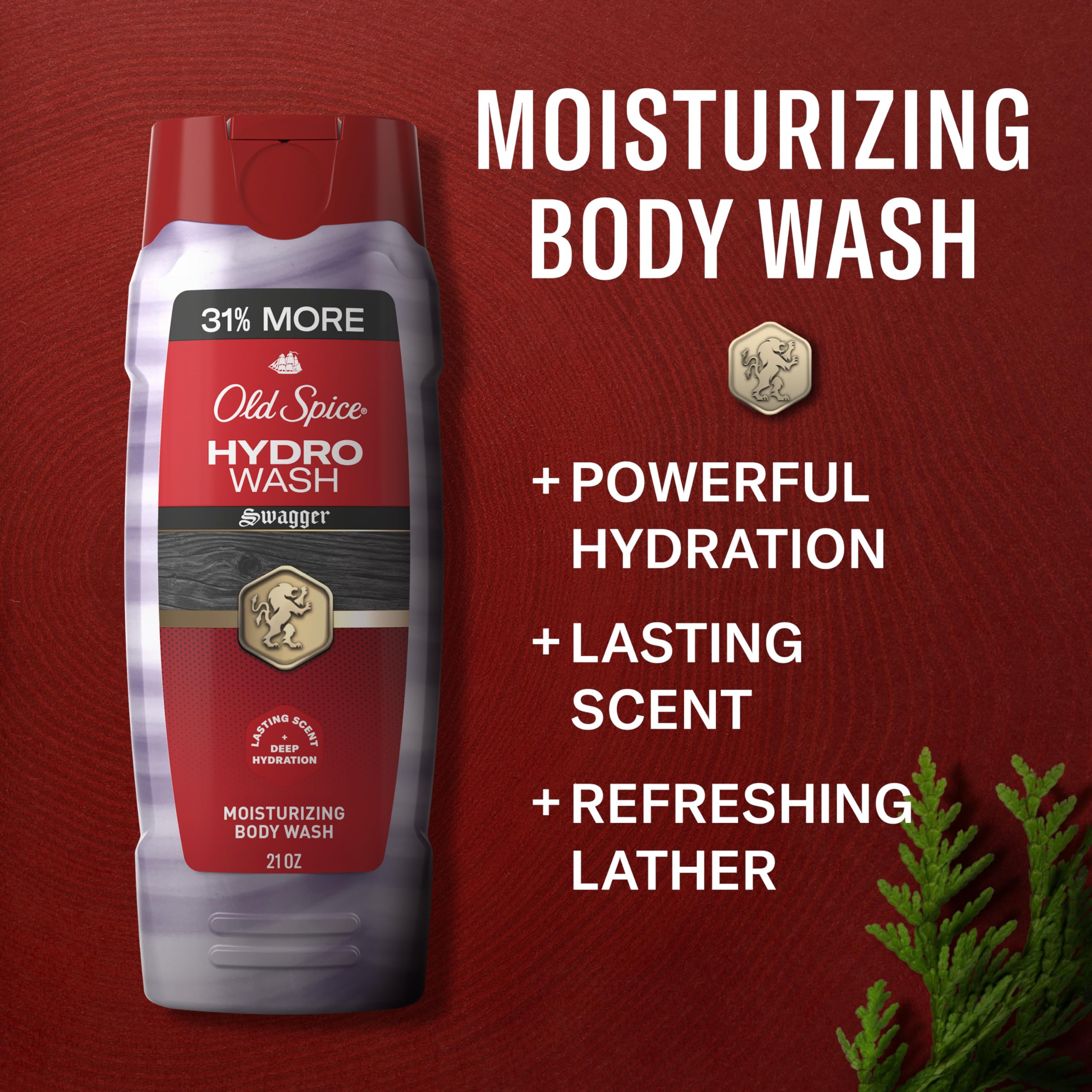Old Spice vista lateral del bote que resalta diseño y tamaño práctico
