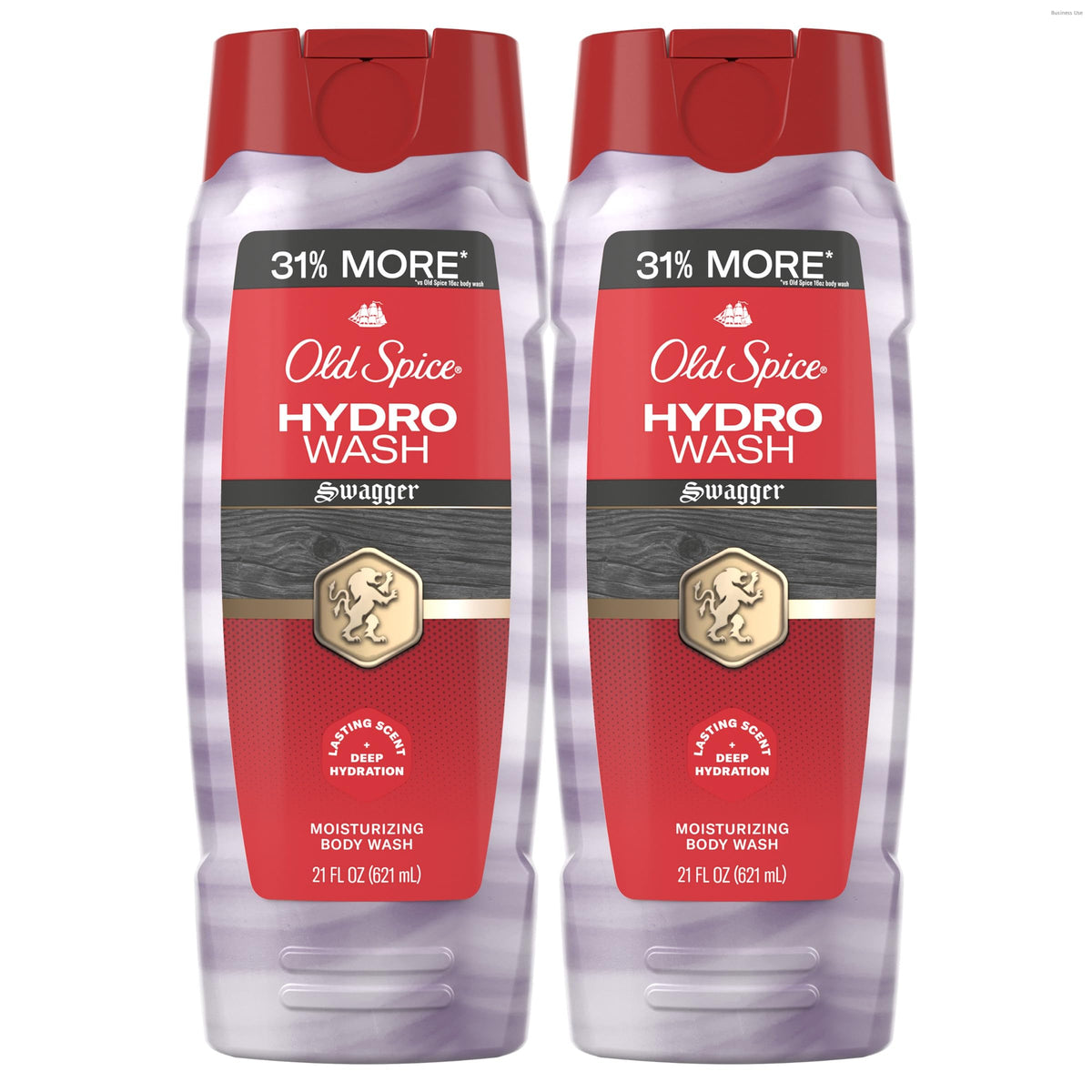 Old Spice frontal del envase mostrando la fragancia Swagger y beneficios