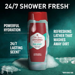 Old Spice close-up de la textura en espuma hidratante que limpia sin resecar