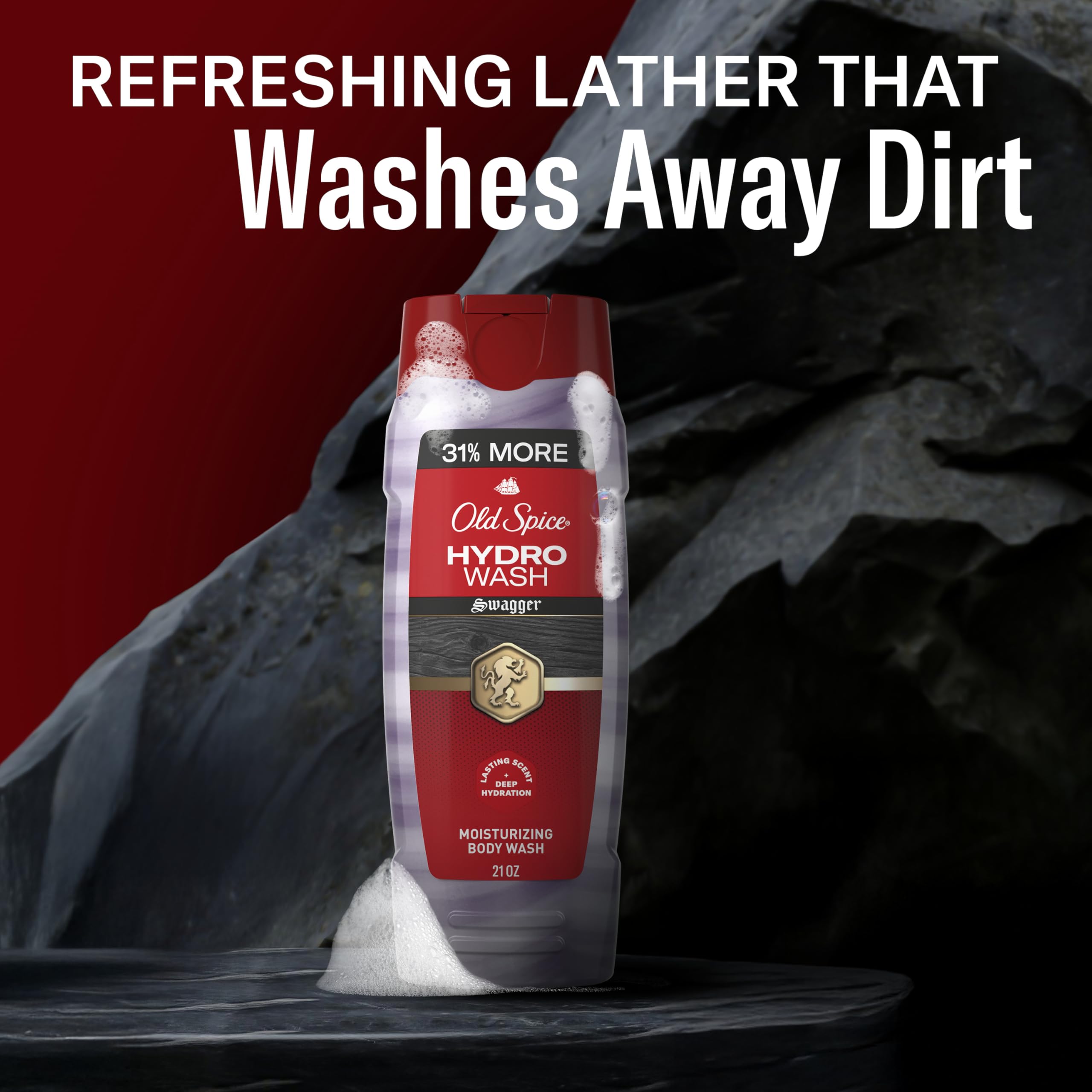 Old Spice comparación de tamaño 21 oz para estimar duración y ahorro