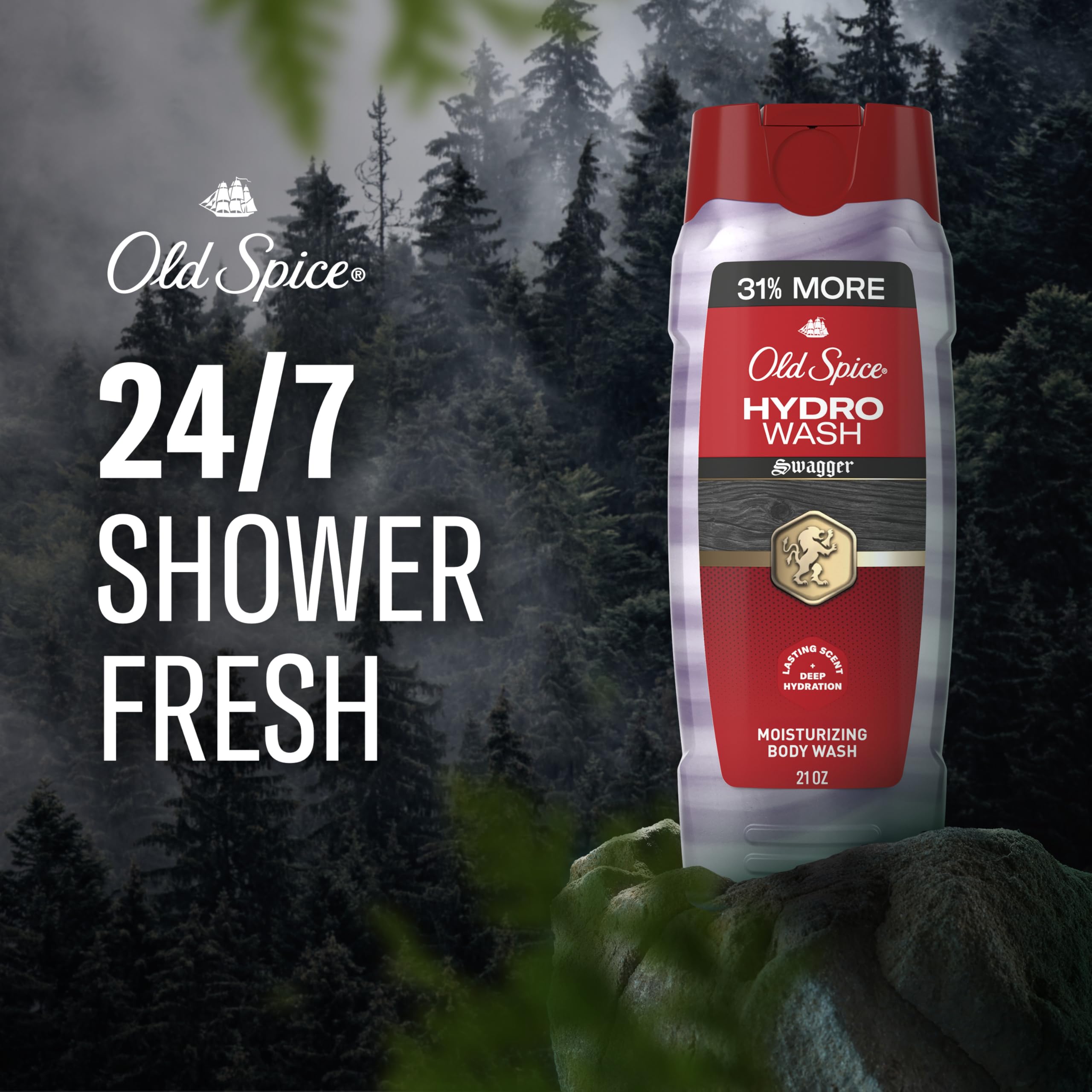 Old Spice textura del gel 2 en 1 mostrando espuma hidratante rápida