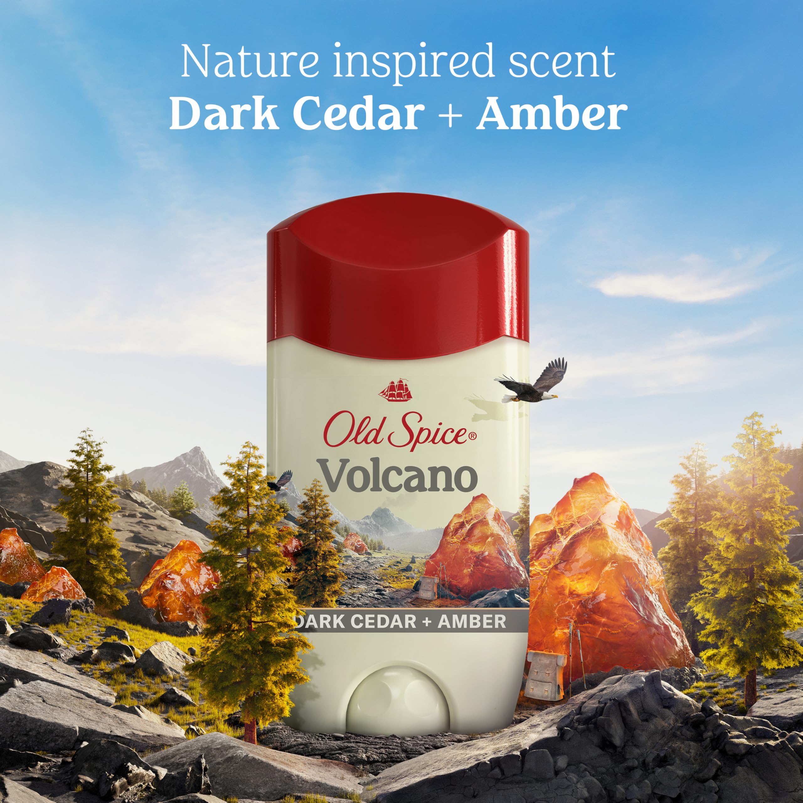 Old Spice Volcano aplicación en axila ilustrando control de sudor