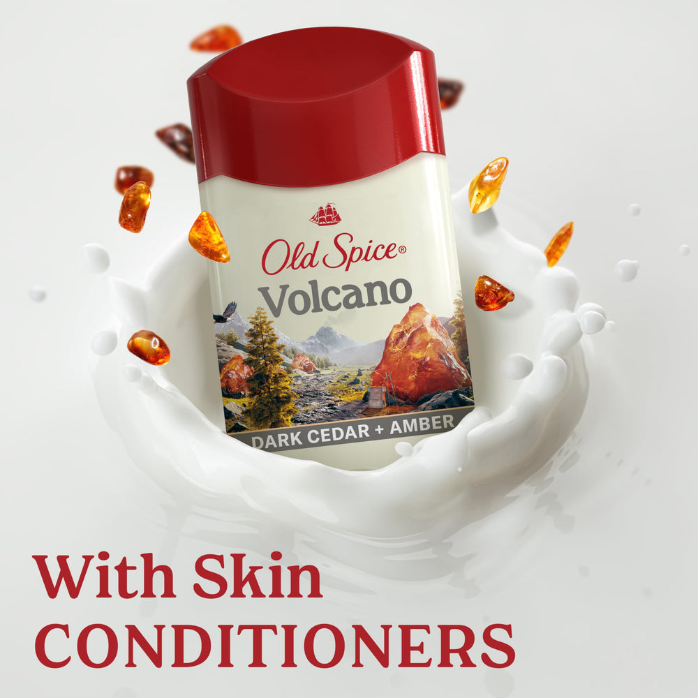Old Spice Volcano dentro de bolsa de viaje listo para transportar fácilmente