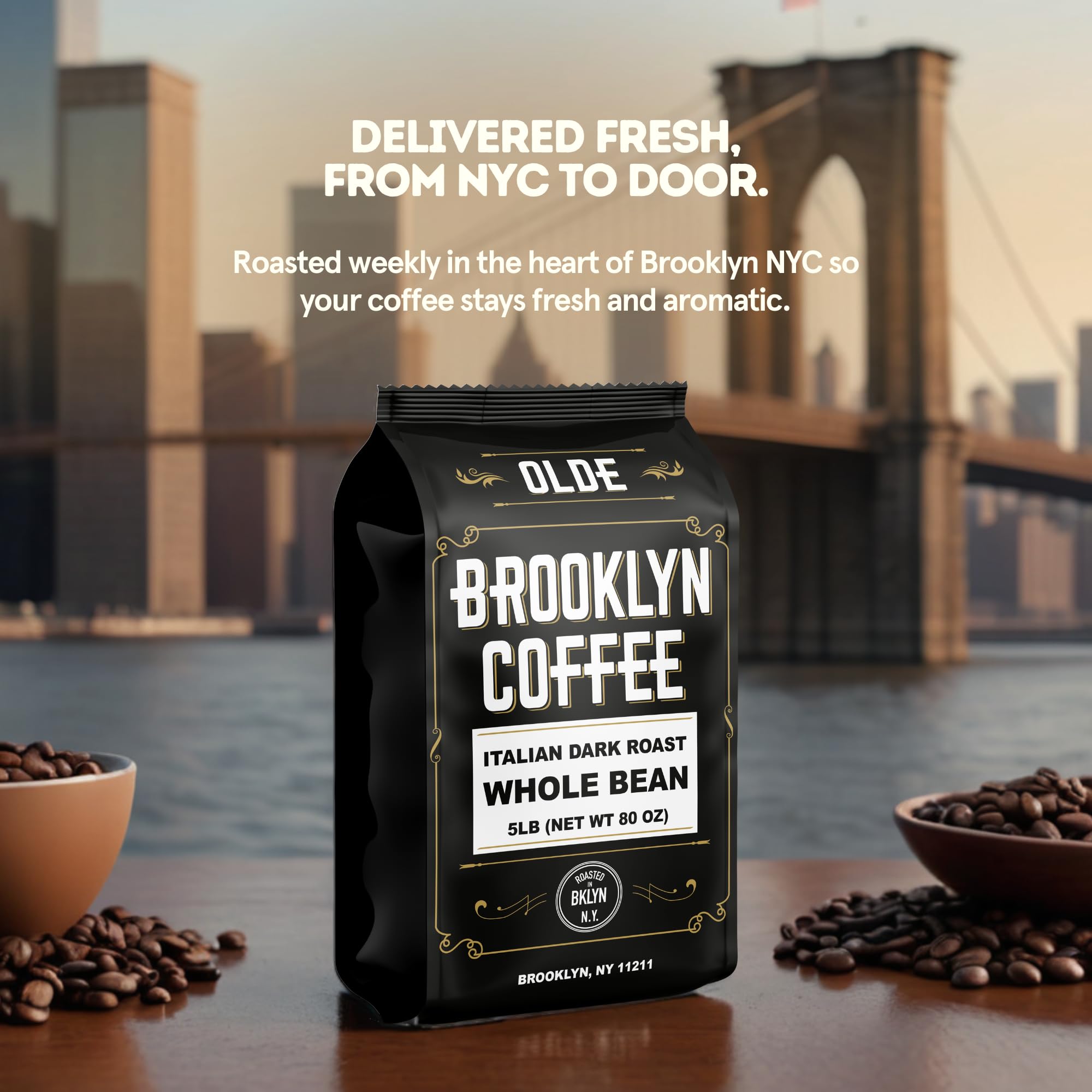 OLDE BROOKLYN COFFEE primer plano de molienda para control de extracción