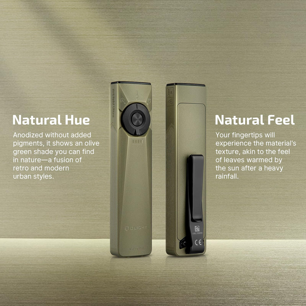 OLIGHT Arkfeld Ultra luz UV en uso, detección precisa con 900 mW