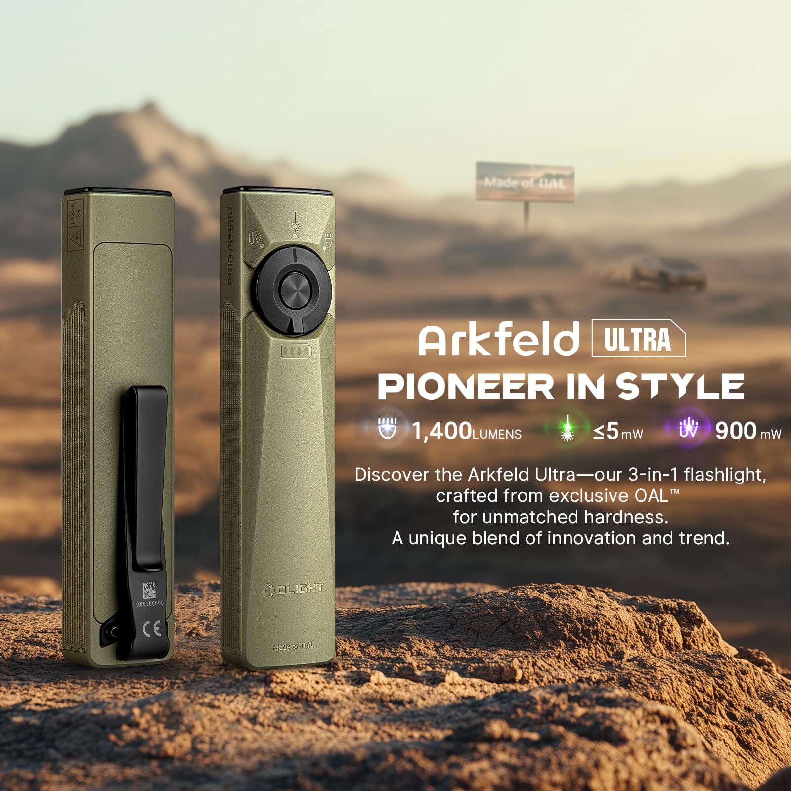 OLIGHT Arkfeld Ultra perfil plano, transporte cómodo en bolsillo