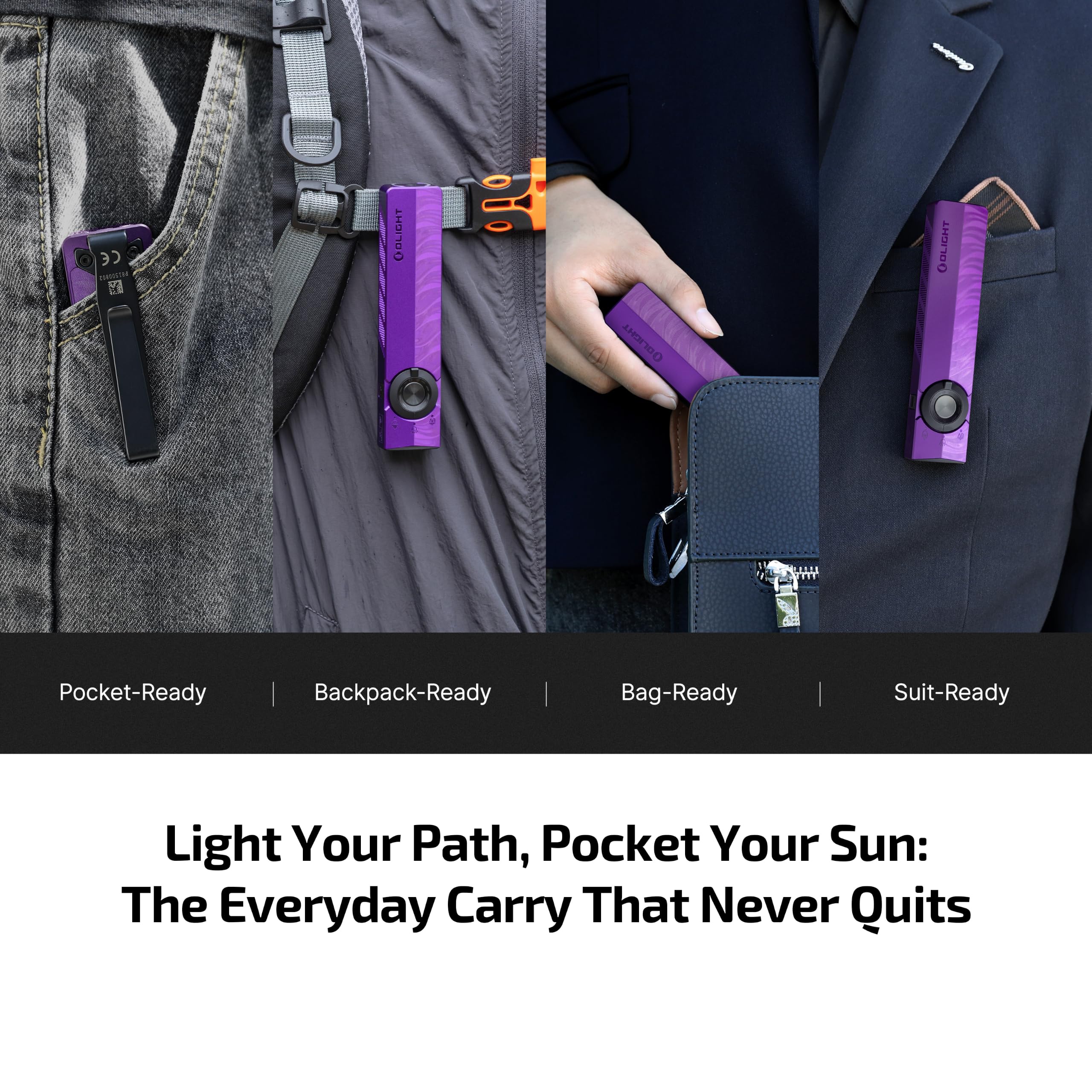 OLIGHT ArkPro cargando con USB-C y cargador magnético, carga versátil