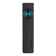 OLIGHT vista frontal de la ArkPro mostrando diseño plano y botones, ideal para llevar